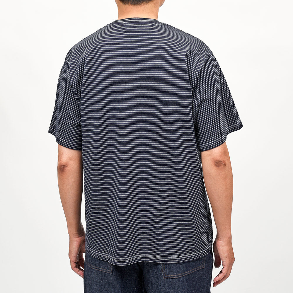 Yonetomi(ヨネトミ) GARMENT DYED BORDER T-SHIRT コットンポリエステル ガーメントダイ ボーダー クルーネックカットソー