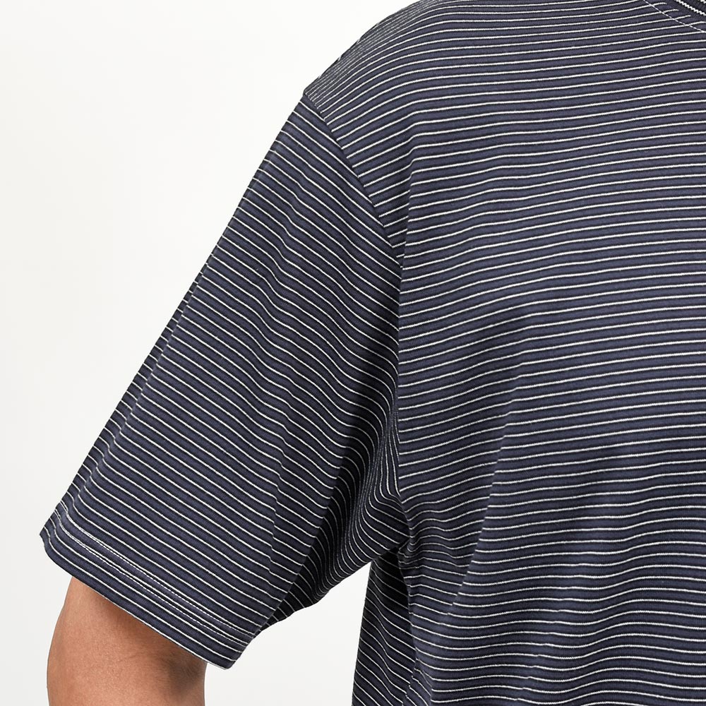Yonetomi(ヨネトミ) GARMENT DYED BORDER T-SHIRT コットンポリエステル ガーメントダイ ボーダー クルーネックカットソー