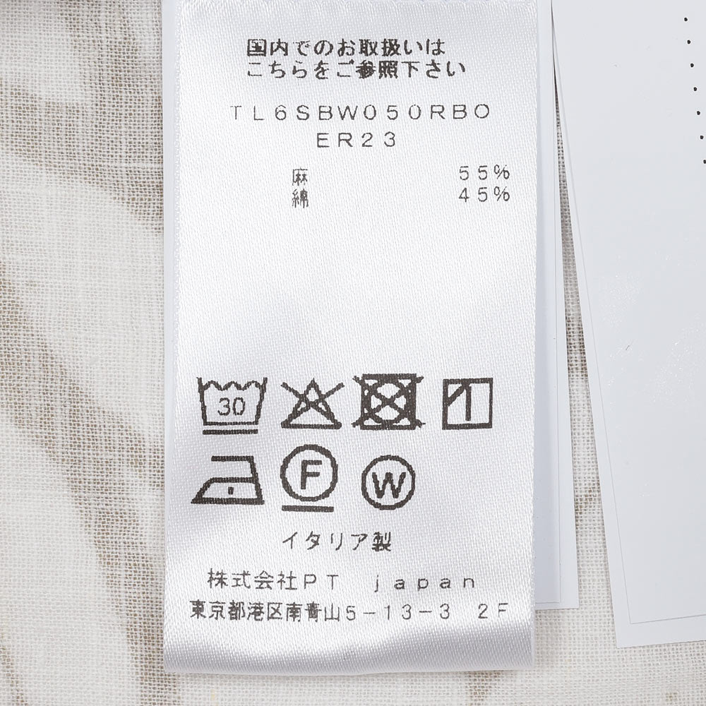 PT TORINO(ピーティートリノ) リネンコットン プリント オープンカラーシャツ ER23
