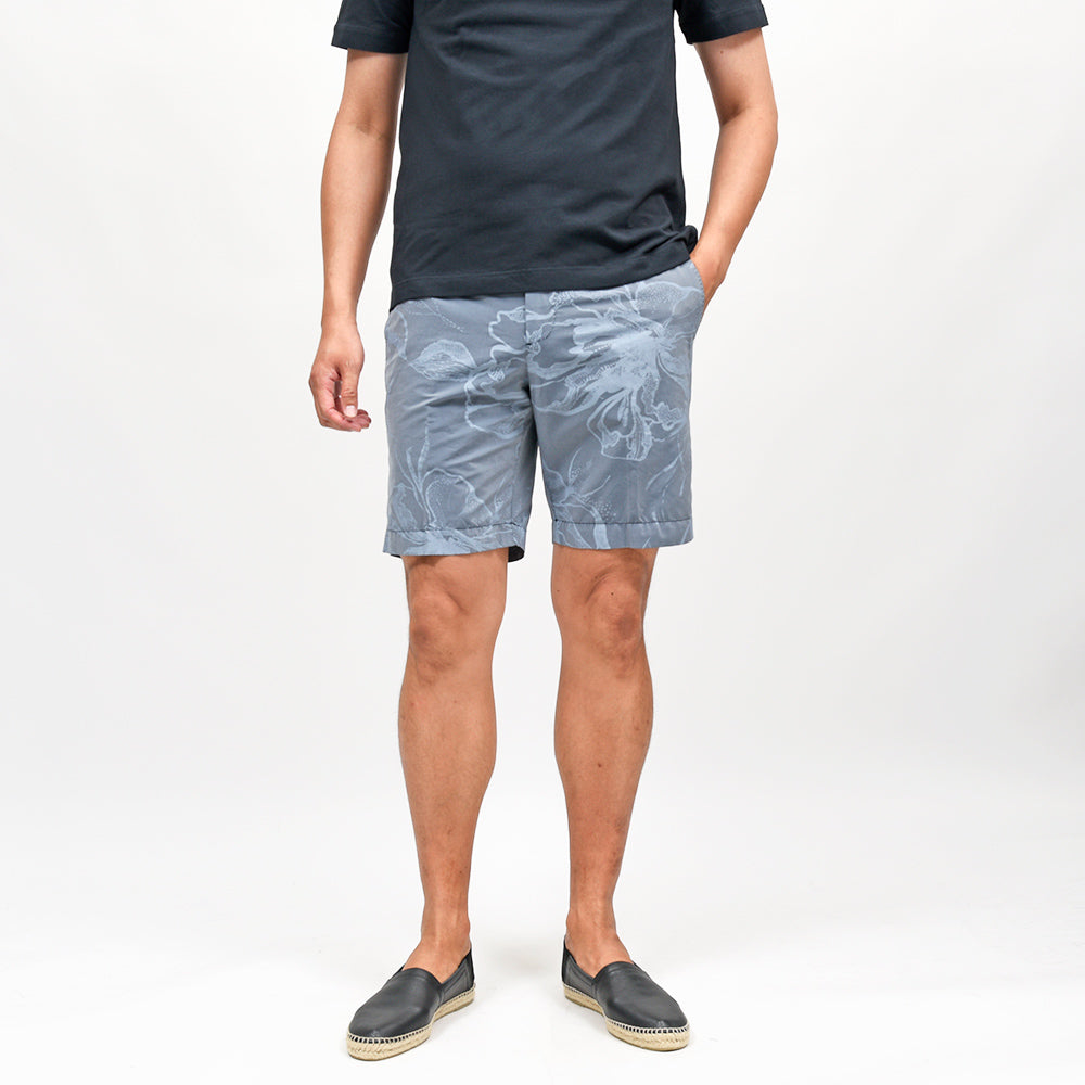 PT TORINO(ピーティートリノ) コットンポリエステルポプリン ボタニカルプリント ノープリーツショートパンツ BERMUDA SHORT/VX01