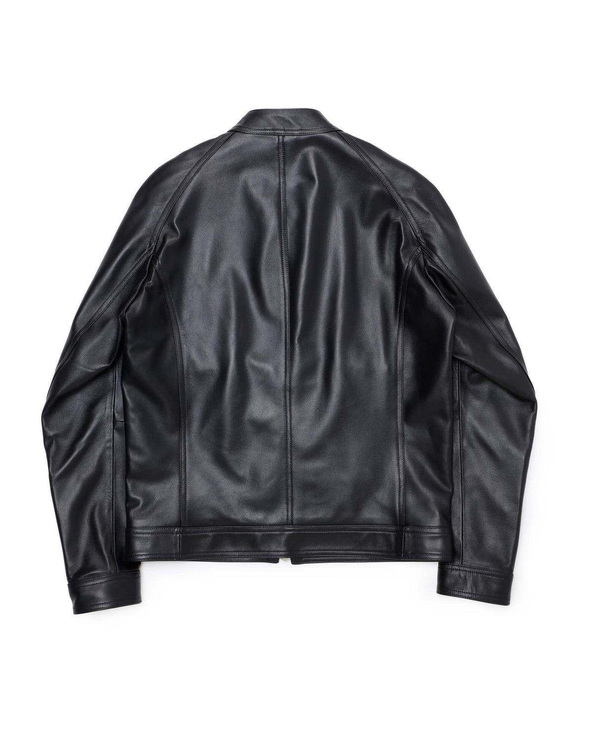 エンメティ / MASSIMO(マッシモ) シルバーZIP ナッパチェラータ ラムレザーシングルライダース / ブラック