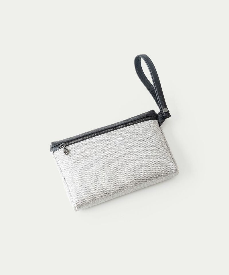 【EMMETI × ETiAM コラボ】POUCH IN CALFSKIN × FABRIC