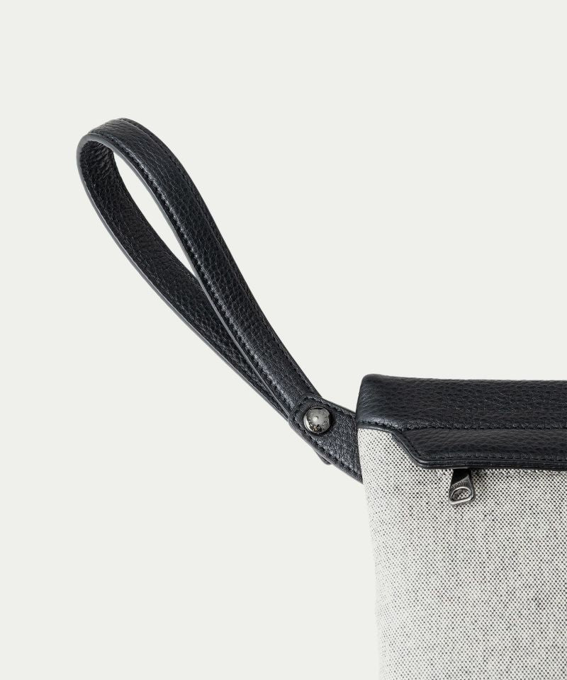 【EMMETI × ETiAM コラボ】POUCH IN CALFSKIN × FABRIC