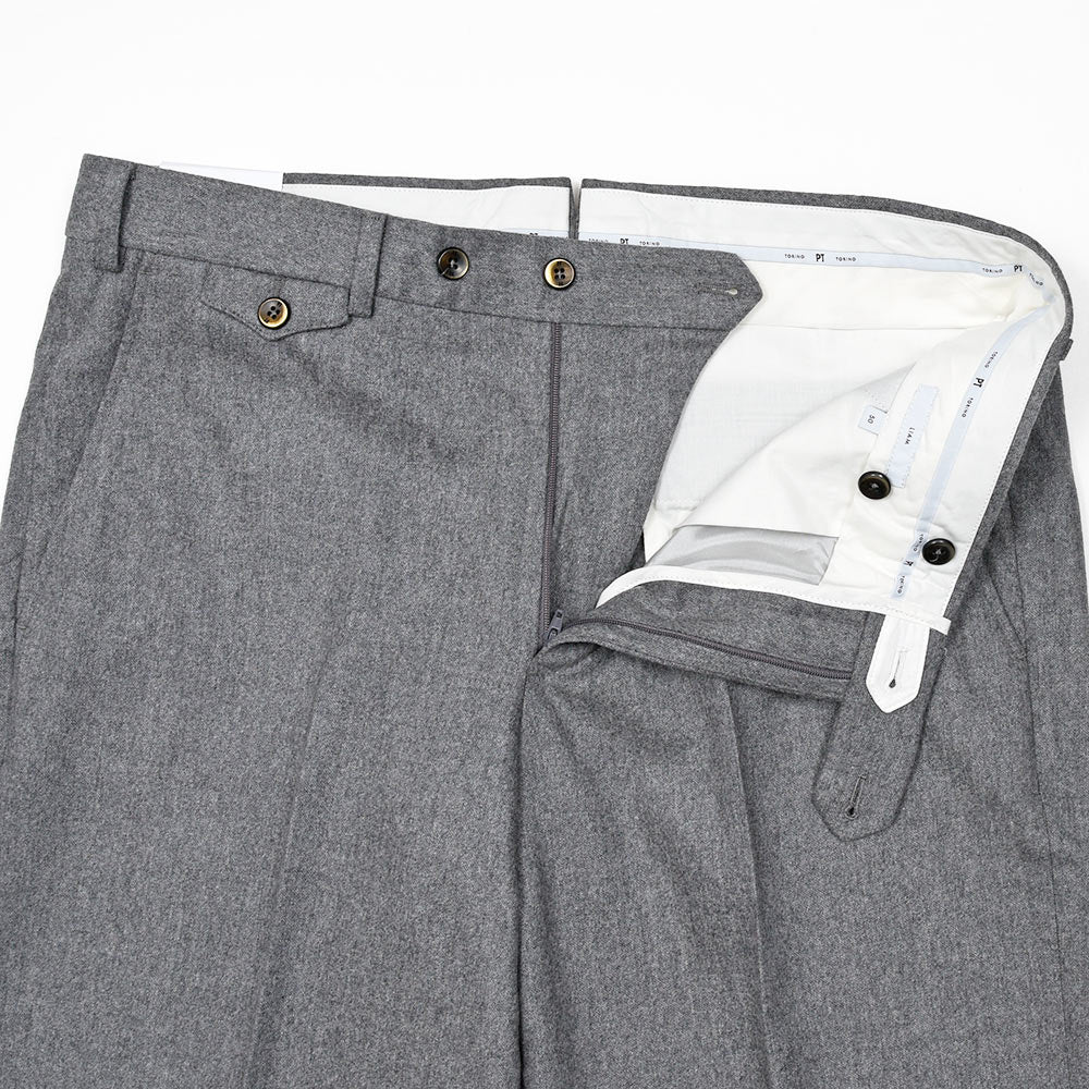 PT TORINO(ピーティートリノ)<br>LIAM ヴァージンウールカシミヤストレッチ ライトフランネル ノープリーツパンツ STRAIGHT FIT/TO03