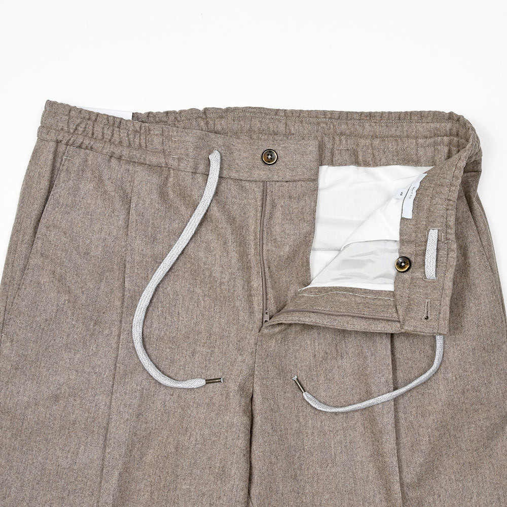 PT TORINO(ピーティー トリノ)<br>ヴァージンウールカシミヤストレッチ ライトフランネル 1プリーツシャーリングパンツ SOFT FIT/TO03
