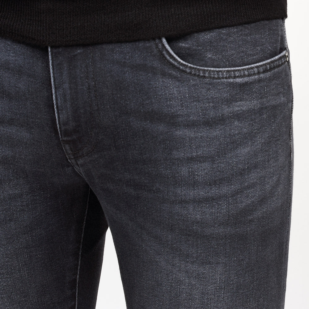 PT TORINO DENIM(ピーティートリノデニム) SAMBA コットンセルロースポリエステル ストレッチ スリムテーパードブラックデニムパンツ/CA4730
