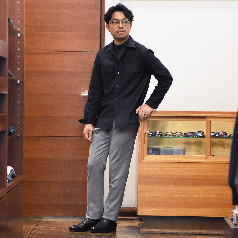 ピーティートリノ / ストレッチ ライトフランネル 1プリーツ パンツ/GENTLEMAN FIT/COGF11ZP0CL1 CM13