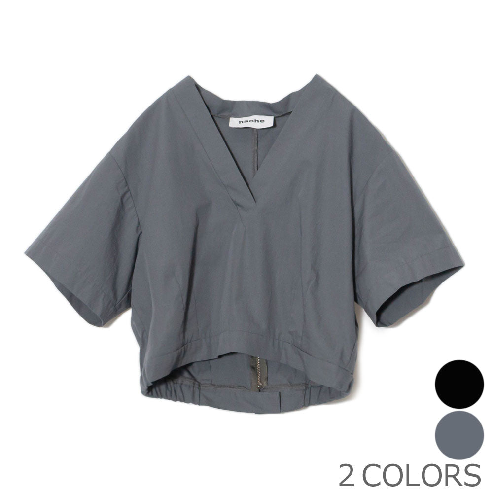 hache(アッシュ)<BR>333-72817 コットン ショートスリーブブラウス