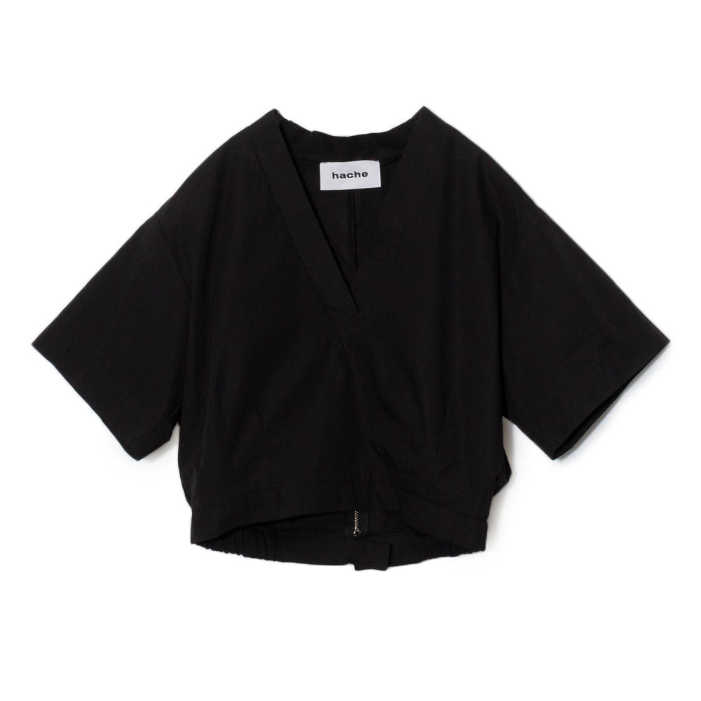 hache(アッシュ)<BR>333-72817 コットン ショートスリーブブラウス