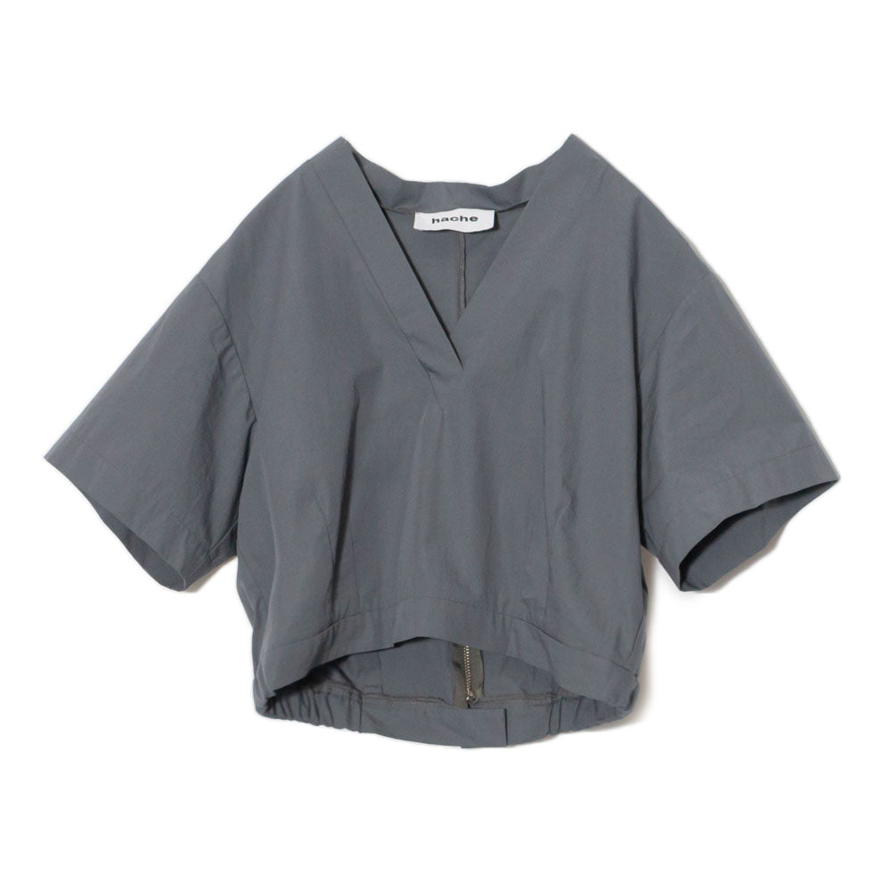hache(アッシュ)<BR>333-72817 コットン ショートスリーブブラウス