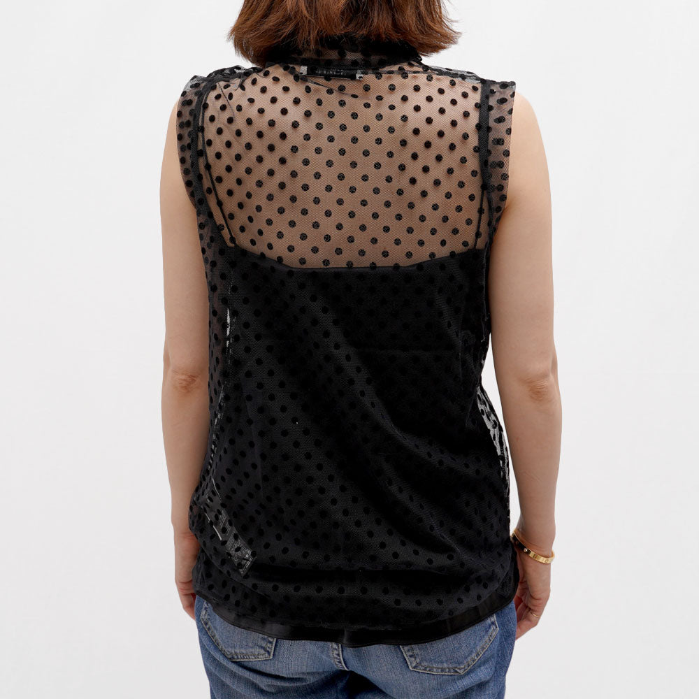 DOROTHEE SCHUMACHER(ドロシーシューマッハ)<BR>G11815-36 ドットレース ノースリーブブラウス