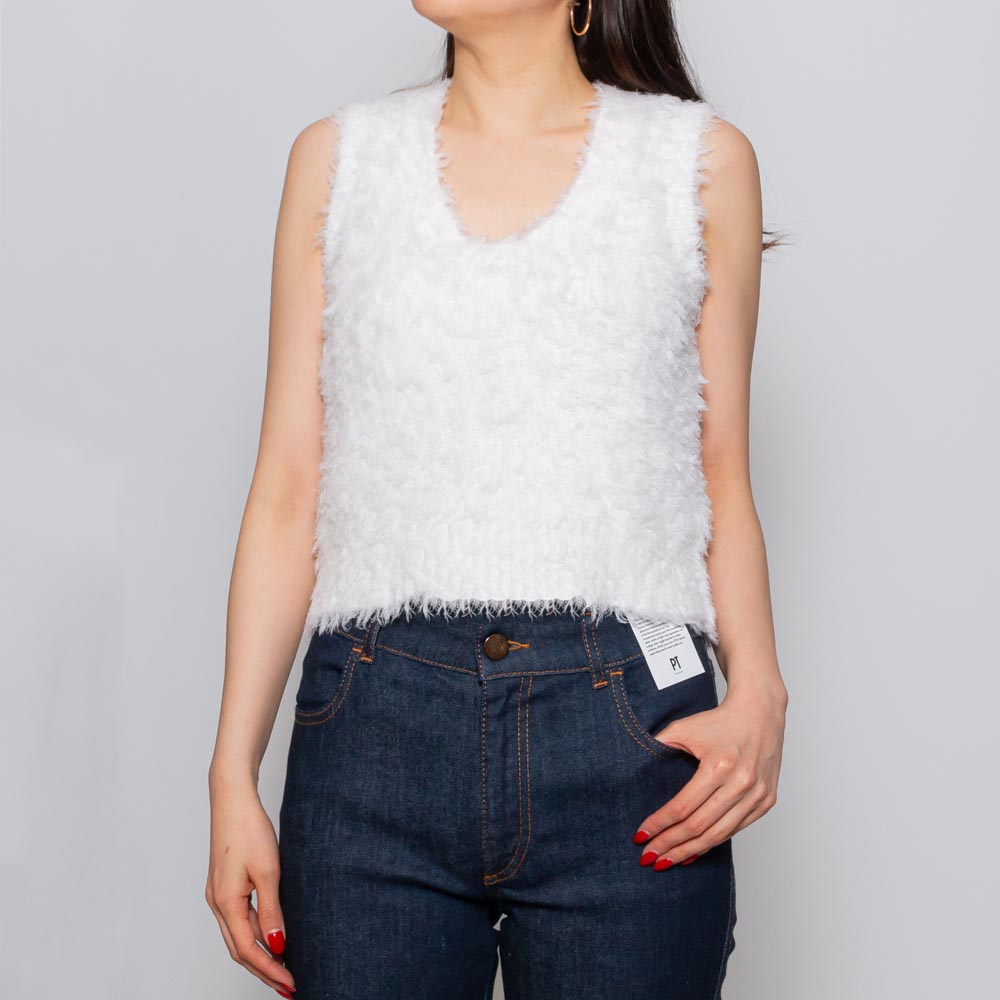 roberto collina(ロベルト コリーナ)<BR>N30016 ノースリーブ シャギーニット