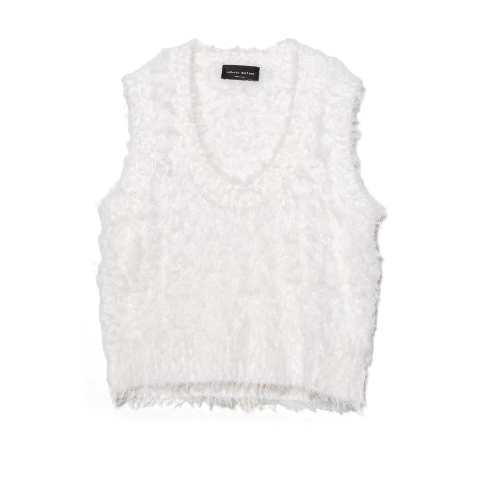 roberto collina(ロベルト コリーナ)<BR>N30016 ノースリーブ シャギーニット