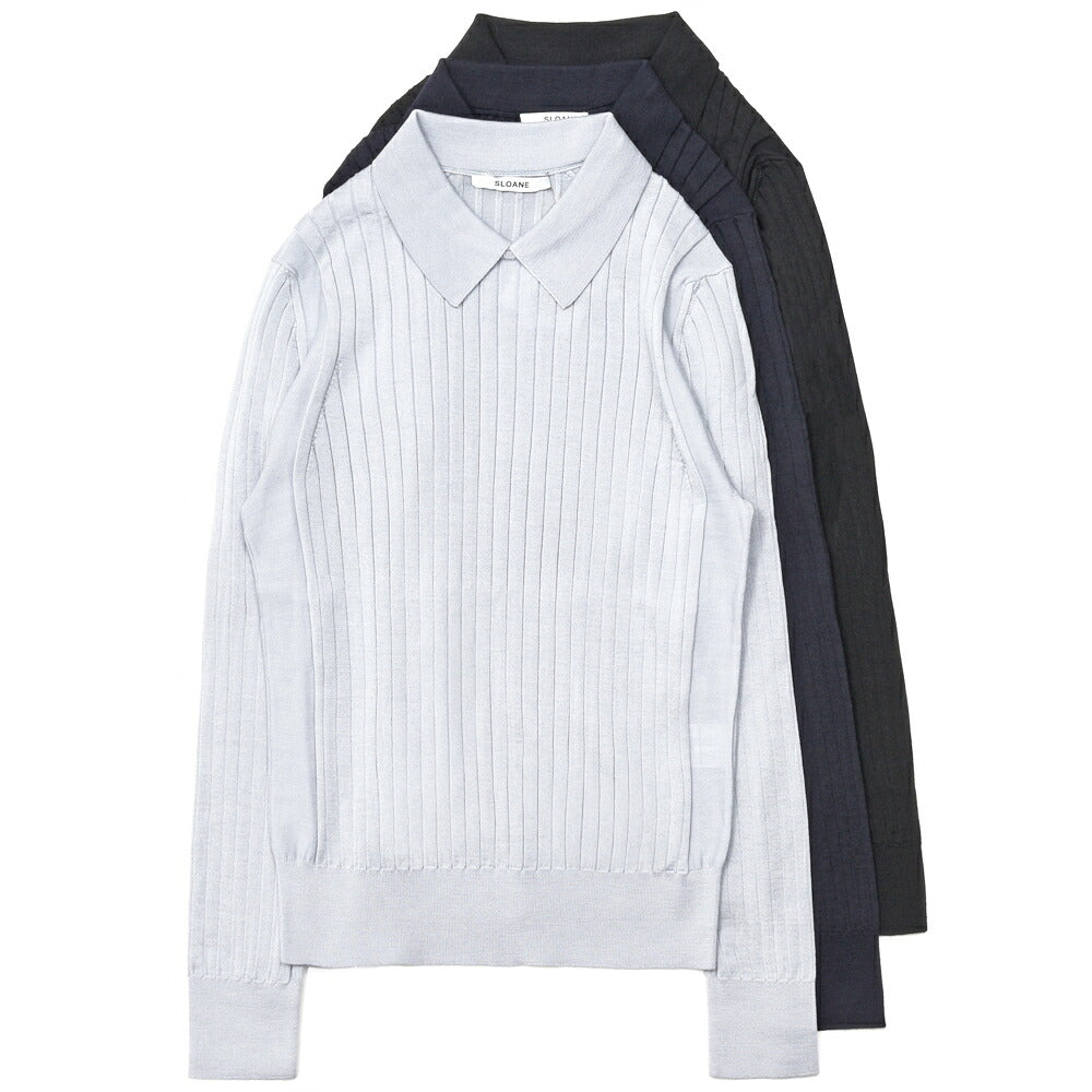 SLOANE(スローン)SL11W-503 ワイドリブニットポロ 26062001210
