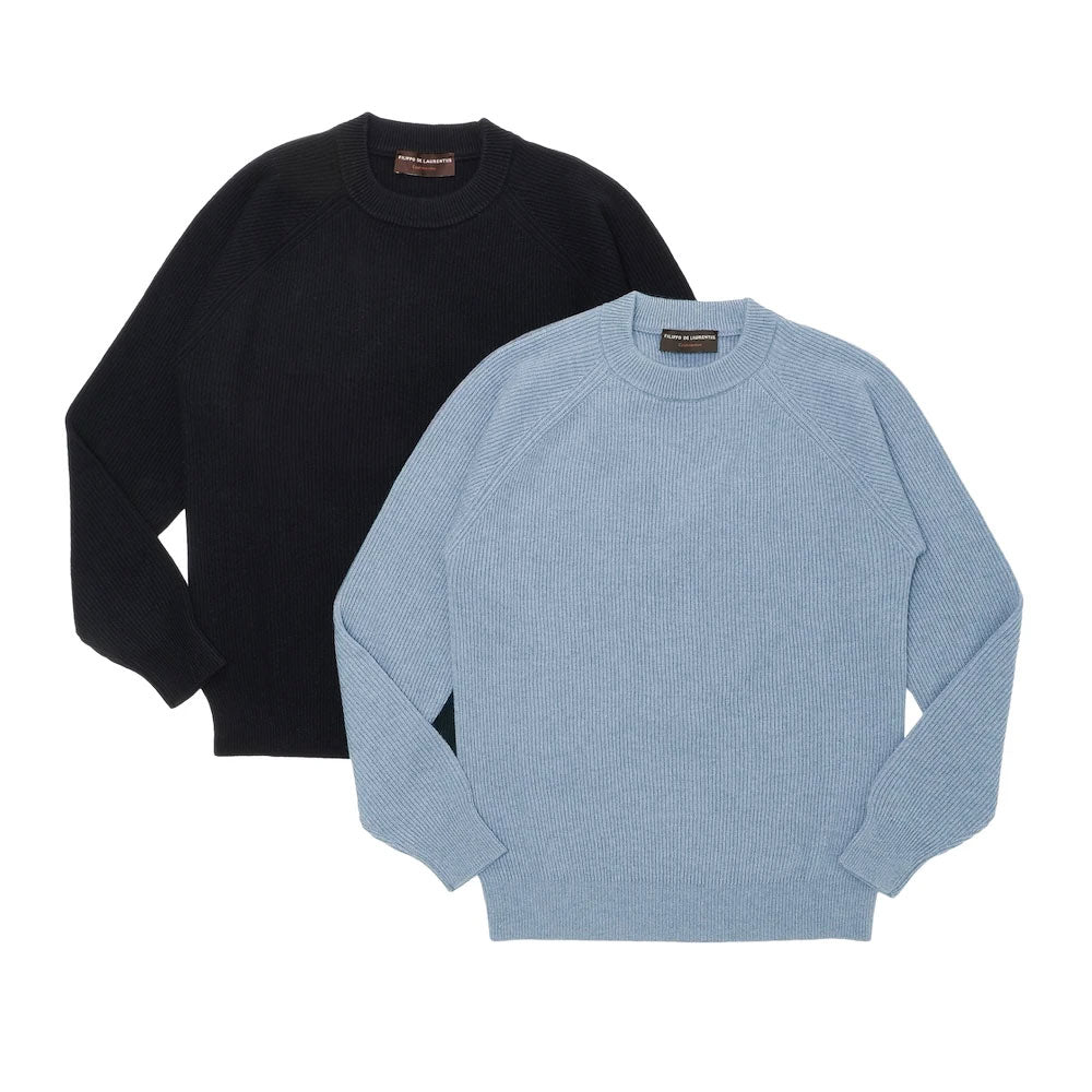 フィリッポ デ ローレンティス / Cashmerino 畔編み クルーネックニット/5GC1MLR42