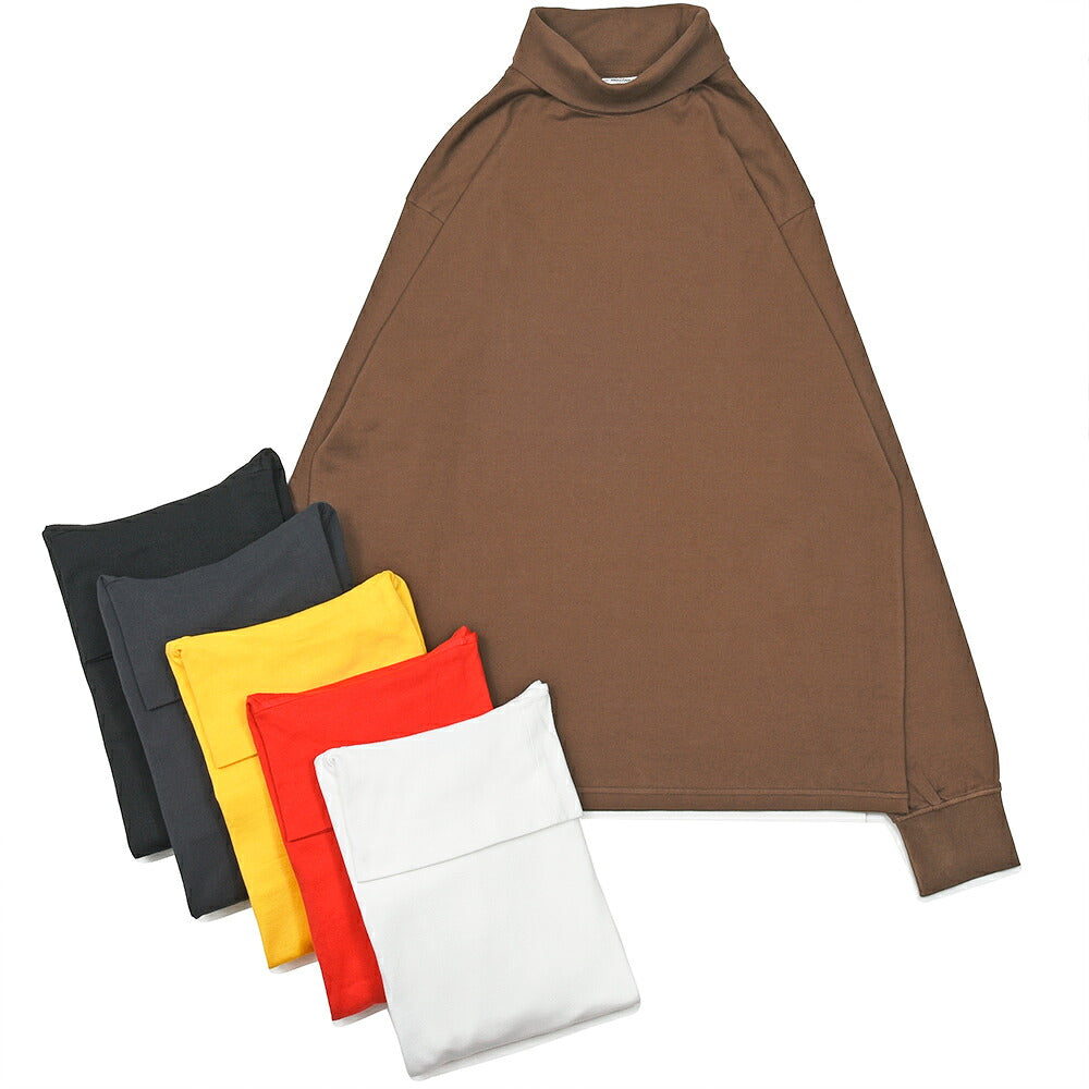 Yonetomi(ヨネトミ)NEW BASIC GARMENT DYED T-SHIRT コットン ガーメントダイ タートルネックカットソー