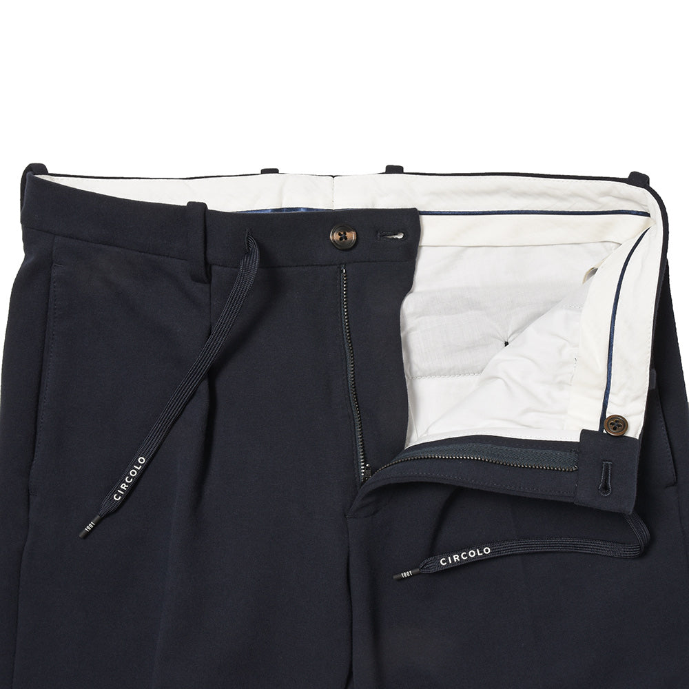 CIRCOLO 1901 チルコロ1901 コットン ストレッチ カシミヤタッチジャージー セットアップ対応 ドローコード 1プリーツ パンツ