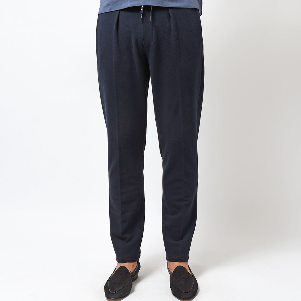 CIRCOLO 1901 チルコロ1901 コットン ストレッチ カシミヤタッチジャージー セットアップ対応 ドローコード 1プリーツ パンツ