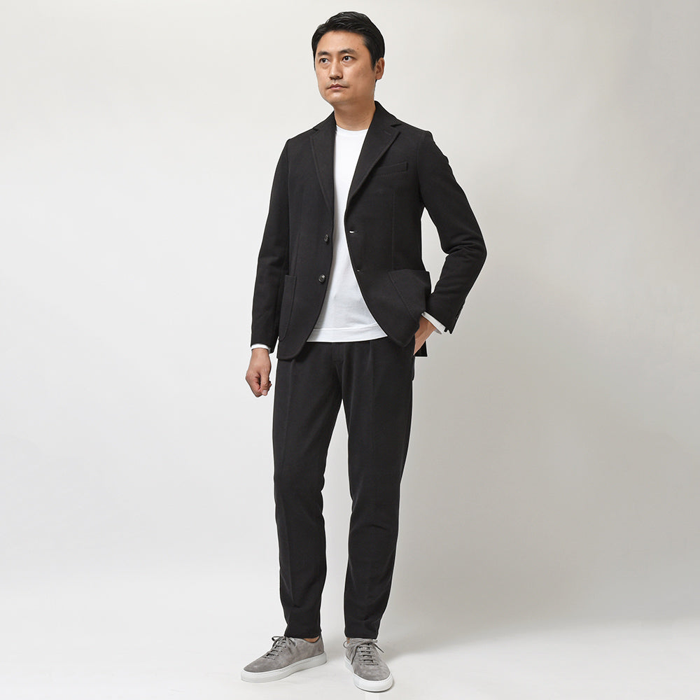 CIRCOLO 1901 チルコロ1901 コットン ストレッチ カシミヤタッチジャージー セットアップ対応 ドローコード 1プリーツ パンツ