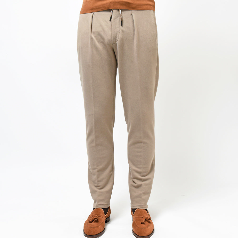 CIRCOLO 1901 チルコロ1901 コットン ストレッチ カシミヤタッチジャージー セットアップ対応 ドローコード 1プリーツ パンツ