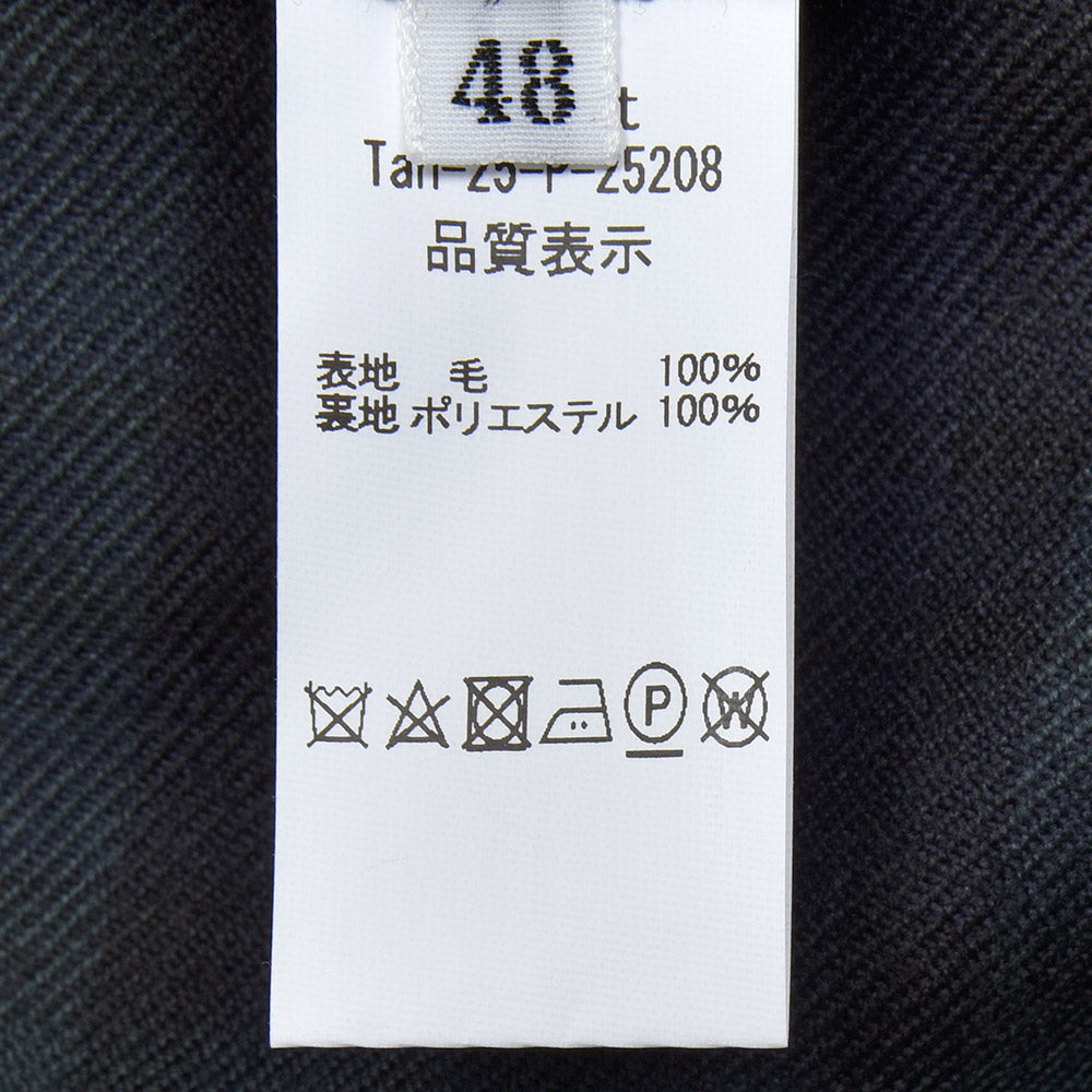 Tangent(タンジェント)PATT TAN25° ウールサキソニー チェック 1プリーツ ストレートパンツ