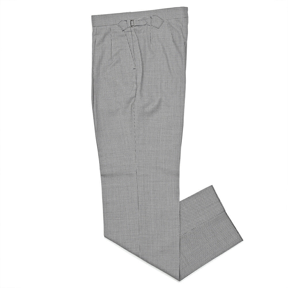 Fumiya Hirano THE TROUSERS(フミヤヒラノトラウザーズ)MADDOX ウール ハウンドトゥース サイドアジャスター 2インプリーツパンツ