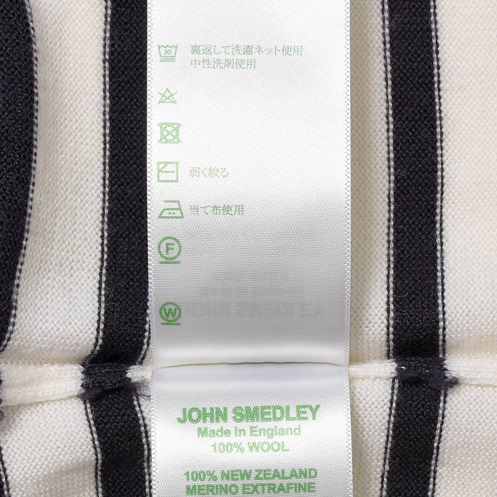 JOHN SMEDLEY ジョンスメドレー NORDEN メリノウール 24ゲージ ボーダー バスクシャツ ボートネック ニット