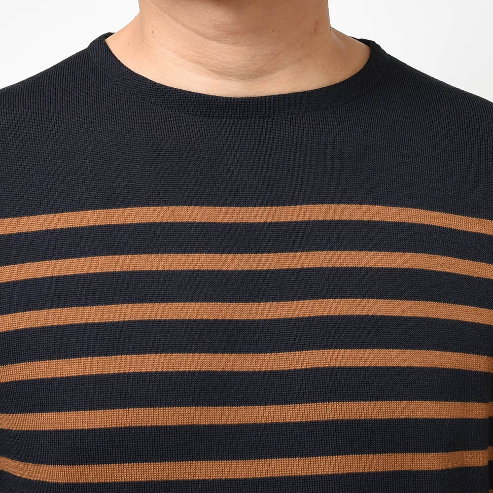 JOHN SMEDLEY ジョンスメドレー NORDEN メリノウール 24ゲージ ボーダー バスクシャツ ボートネック ニット