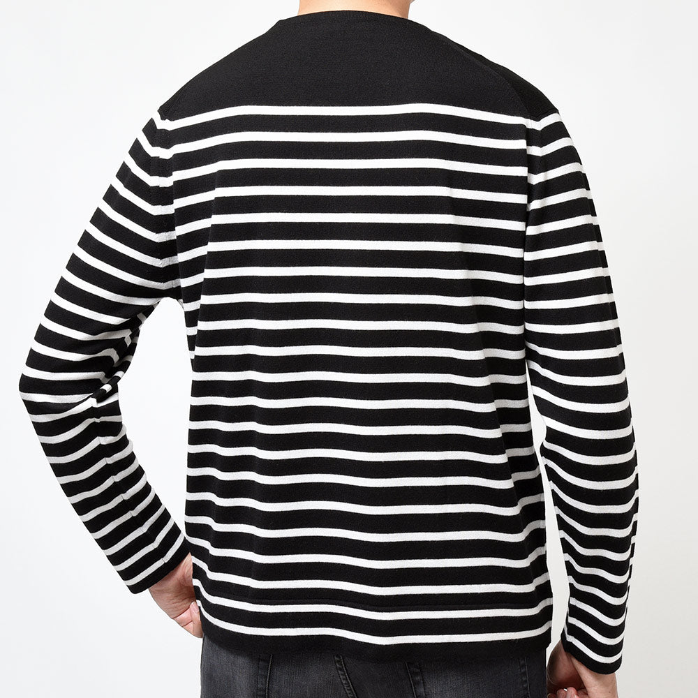 JOHN SMEDLEY ジョンスメドレー NORDEN メリノウール 24ゲージ ボーダー バスクシャツ ボートネック ニット