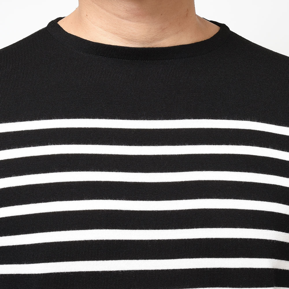 JOHN SMEDLEY ジョンスメドレー NORDEN メリノウール 24ゲージ ボーダー バスクシャツ ボートネック ニット