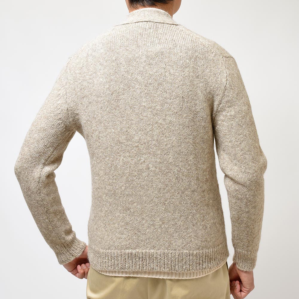 Settefili Cashmere セッテフィーリ カシミア アルパカ ナイロン メランジ ミドルゲージ Vネック ニットカーディガン