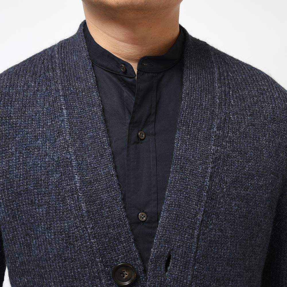 Settefili Cashmere セッテフィーリ カシミア アルパカ ナイロン メランジ ミドルゲージ Vネック ニットカーディガン