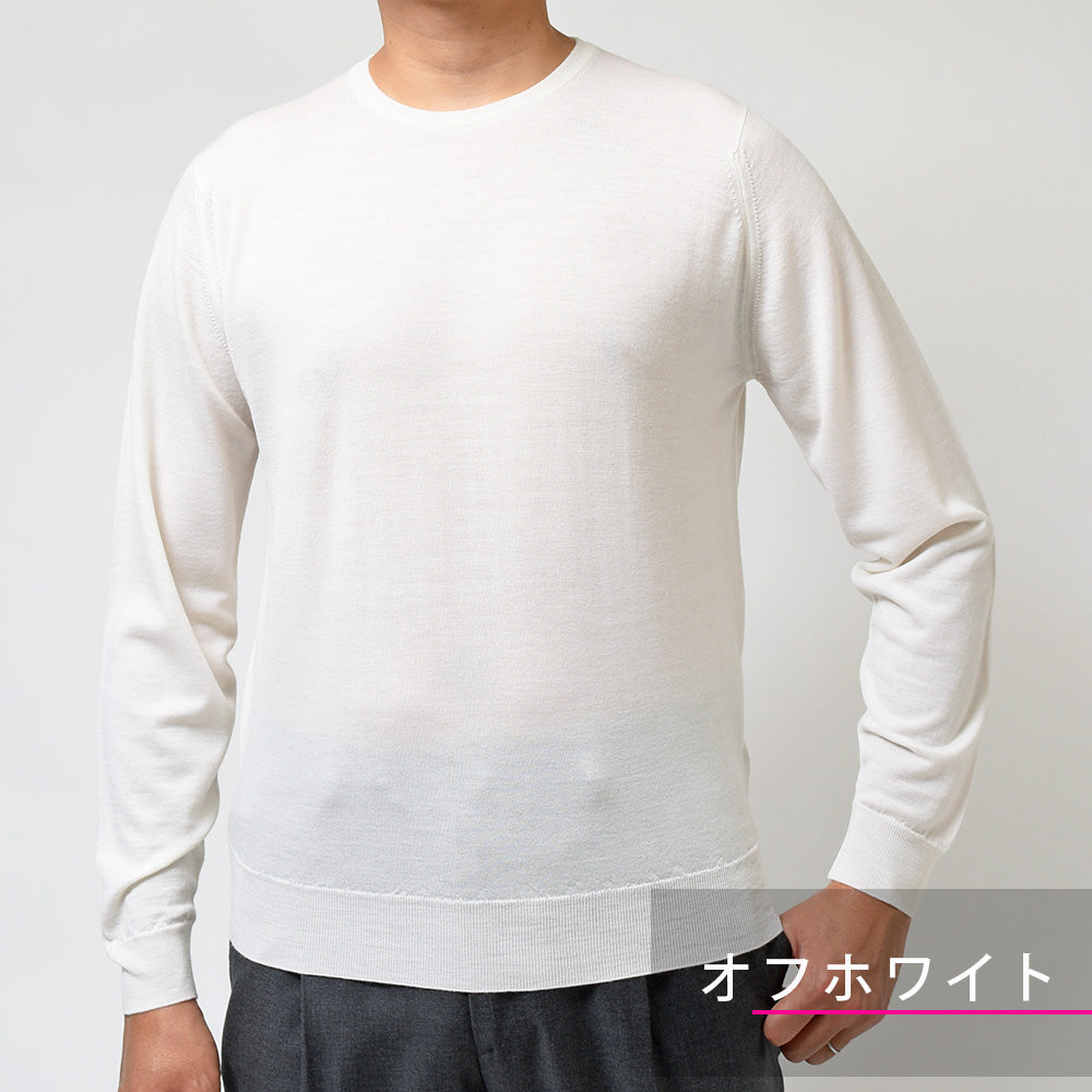 JOHN SMEDLEY ジョンスメドレー KERSHAW メリノウール 30ゲージ クルーネック ニット MODERN FIT