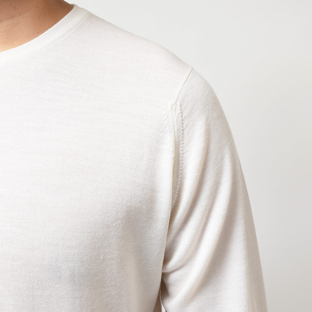 JOHN SMEDLEY ジョンスメドレー KERSHAW メリノウール 30ゲージ クルーネック ニット MODERN FIT