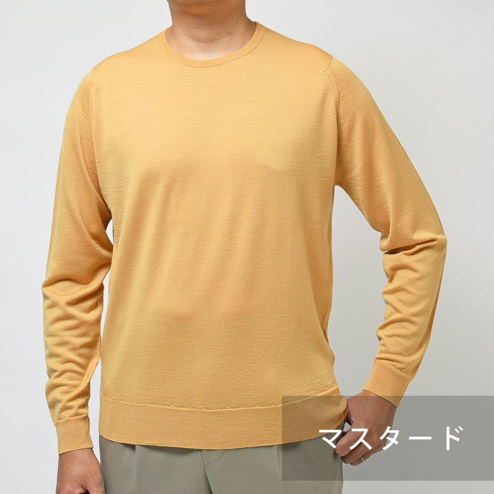 JOHN SMEDLEY ジョンスメドレー KERSHAW メリノウール 30ゲージ クルーネック ニット MODERN FIT