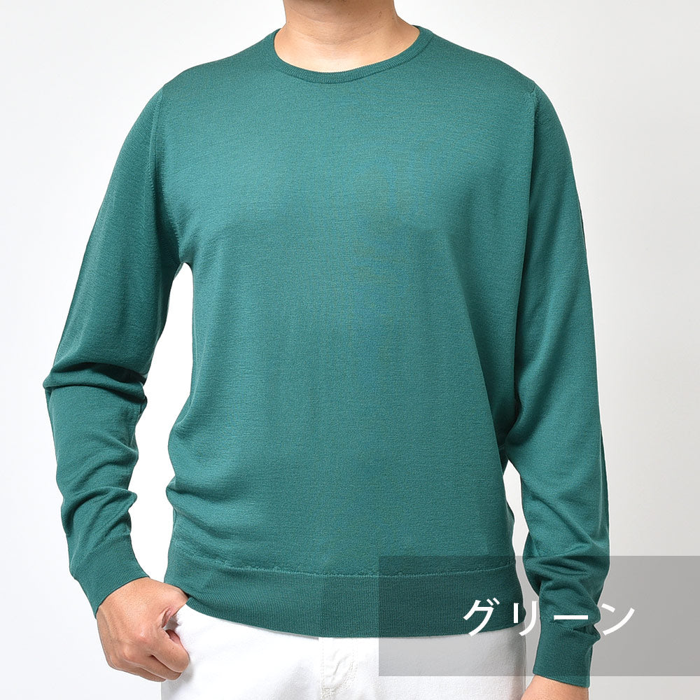 JOHN SMEDLEY ジョンスメドレー KERSHAW メリノウール 30ゲージ クルーネック ニット MODERN FIT