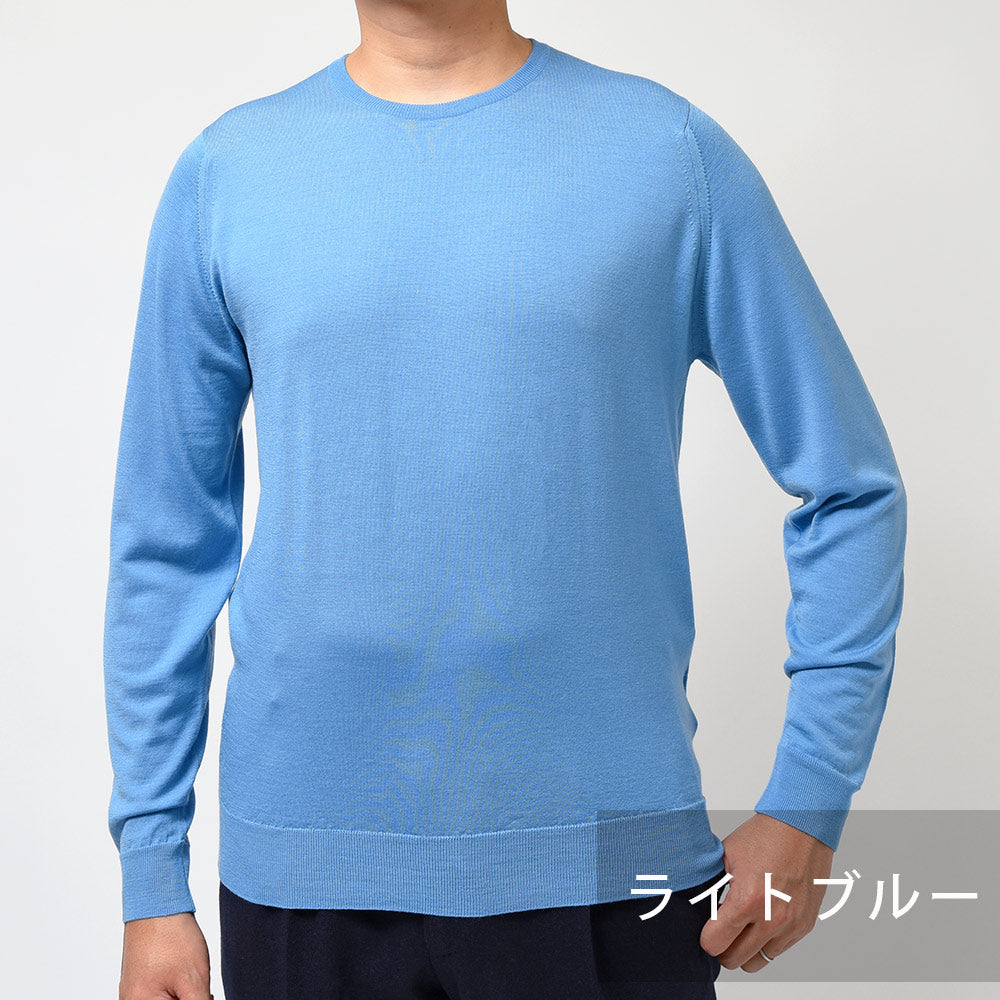 JOHN SMEDLEY ジョンスメドレー KERSHAW メリノウール 30ゲージ クルーネック ニット MODERN FIT