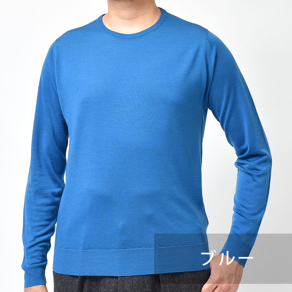 JOHN SMEDLEY ジョンスメドレー KERSHAW メリノウール 30ゲージ クルーネック ニット MODERN FIT