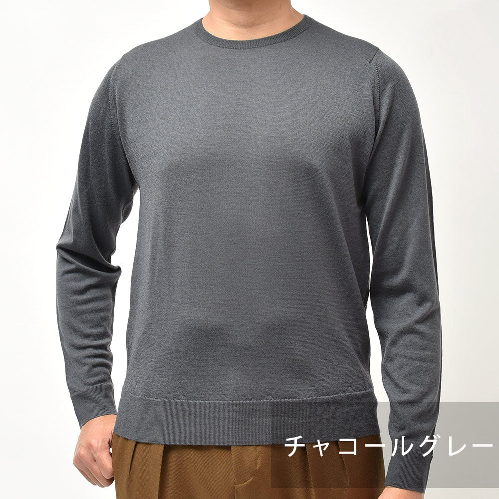 JOHN SMEDLEY ジョンスメドレー KERSHAW メリノウール 30ゲージ クルーネック ニット MODERN FIT