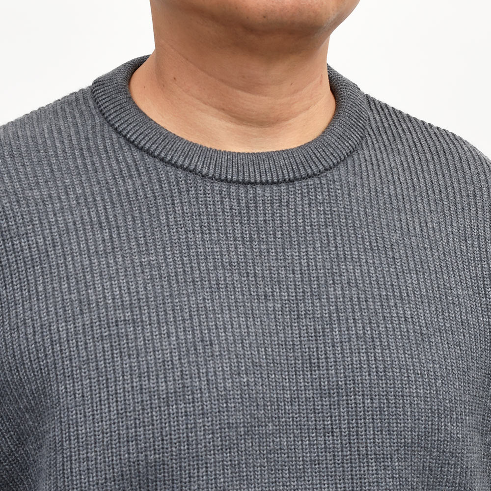 Yonetomi(ヨネトミ)EX FINE WOOL RIB KNIT Pullover エクストラファインメリノウール リブ クルーネックニット