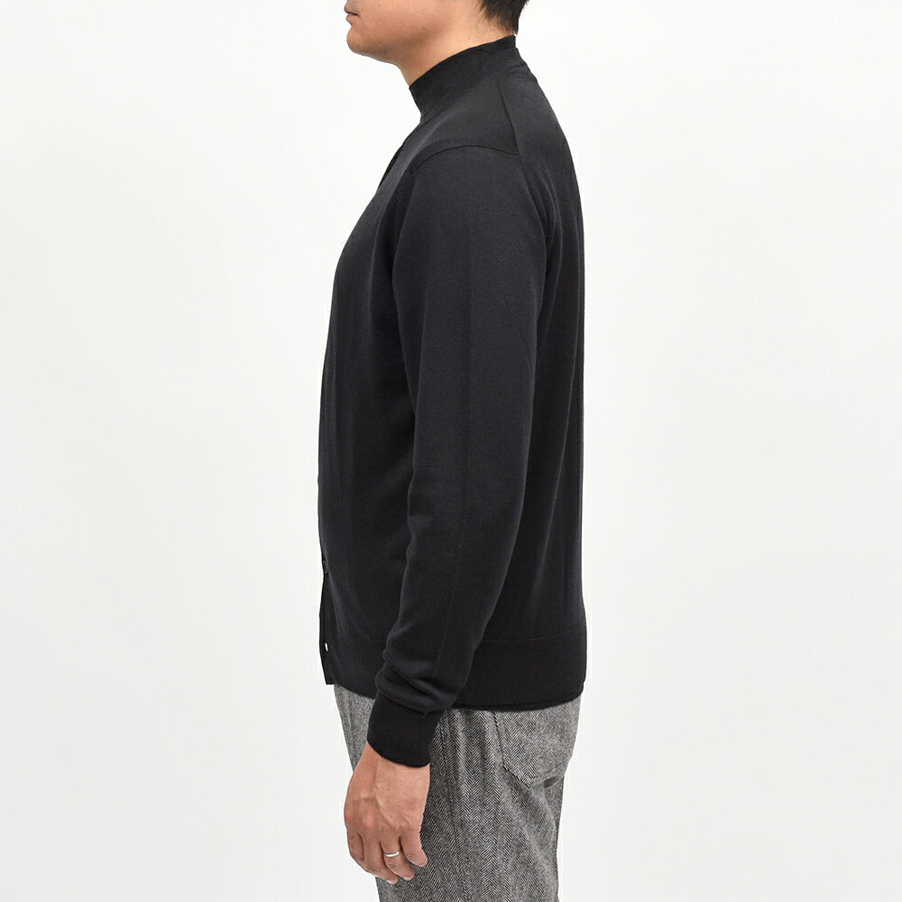 JOHN SMEDLEY(ジョンスメドレー)A4790 エクストラファインメリノウール 24ゲージ クルーネック ニットカーディガン