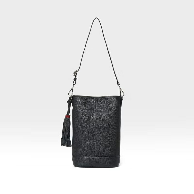 ACATE(アカーテ)VIALE カーフ シュリンクレザー コンパクトバケットバッグ