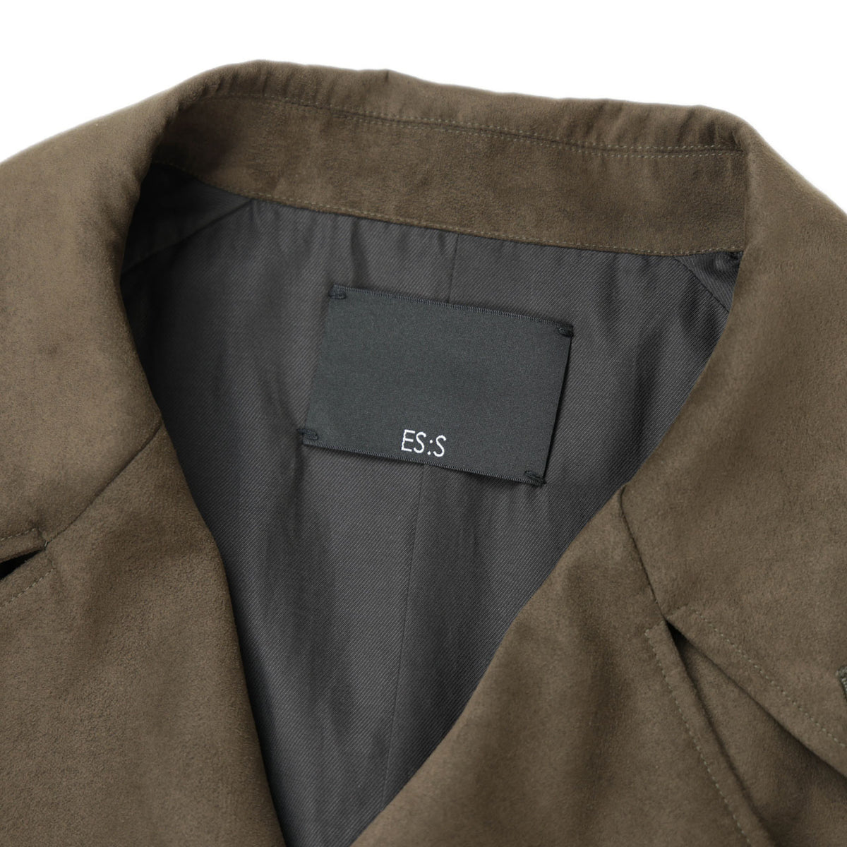 ES:S(エス) / スーパーソフト フェイクスエード トレンチコート/一枚仕立て 日本製/26WCO-FKSDLG-122/KHAKI