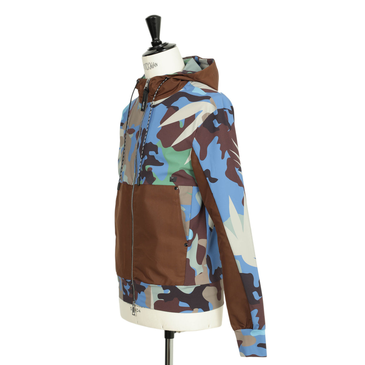 ピーエムディーエス/ カモフラ柄 ナイロン フーデッド ジップアップ ストレッチ ジャージーパーカー / INVISI FL GEO /525AW V01/ブルーカモ
