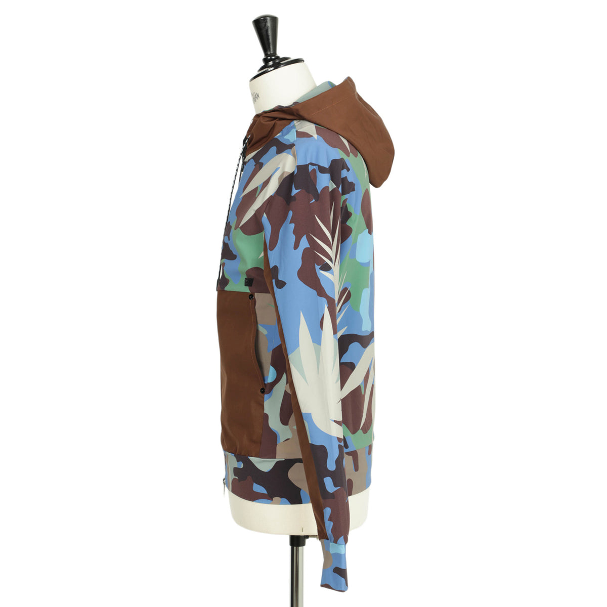 ピーエムディーエス/ カモフラ柄 ナイロン フーデッド ジップアップ ストレッチ ジャージーパーカー / INVISI FL GEO /525AW V01/ブルーカモ