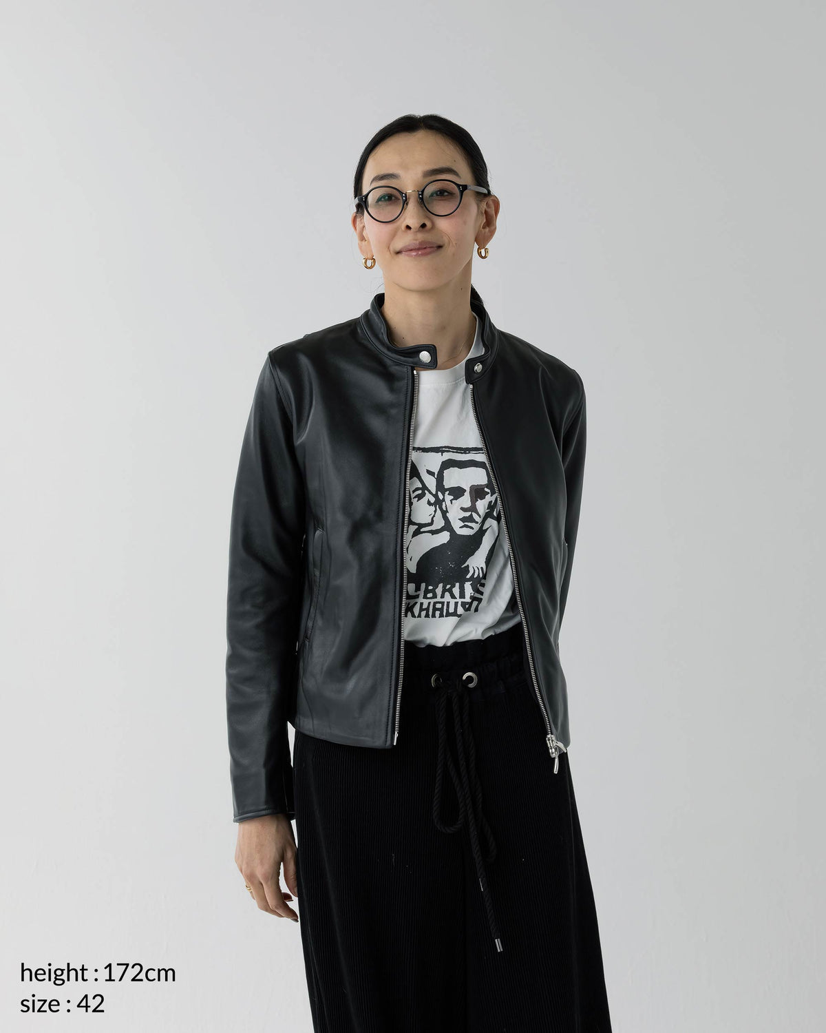 FAI(ファイ) シルバーZIP ナッパチェラータ ラムレザーシングルライダース / ブラック