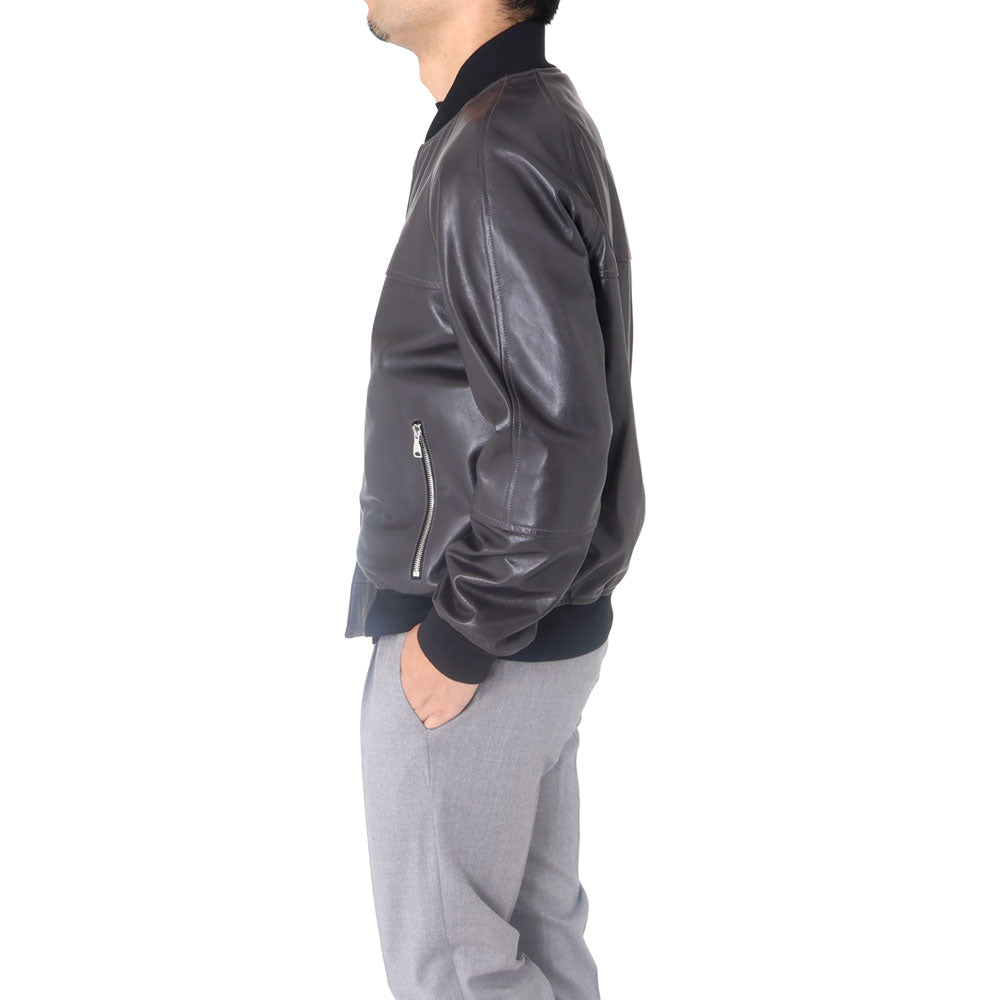 エンメティ / 【着数限定販売】BR別注 スペシャルナッパレザー ジップアップ ブルゾン/TAYLOR_BR/ANTRACITE H