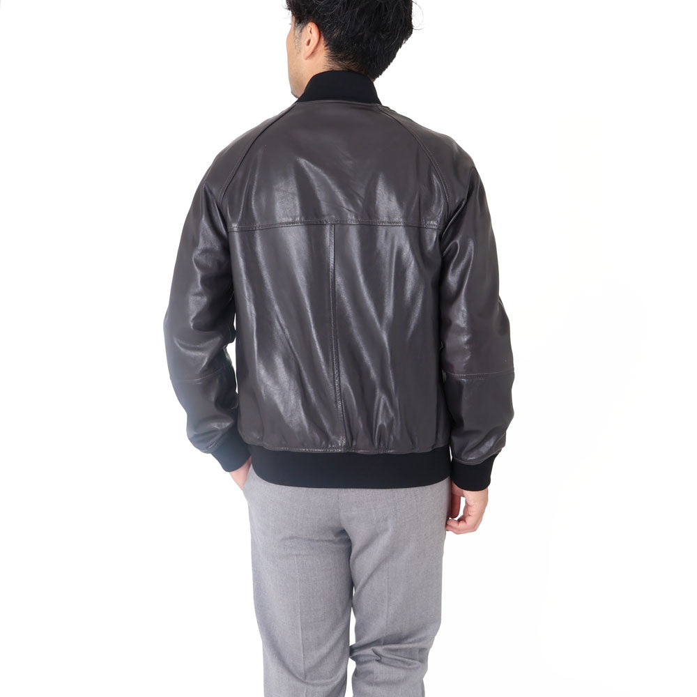 エンメティ / 【着数限定販売】BR別注 スペシャルナッパレザー ジップアップ ブルゾン/TAYLOR_BR/ANTRACITE H