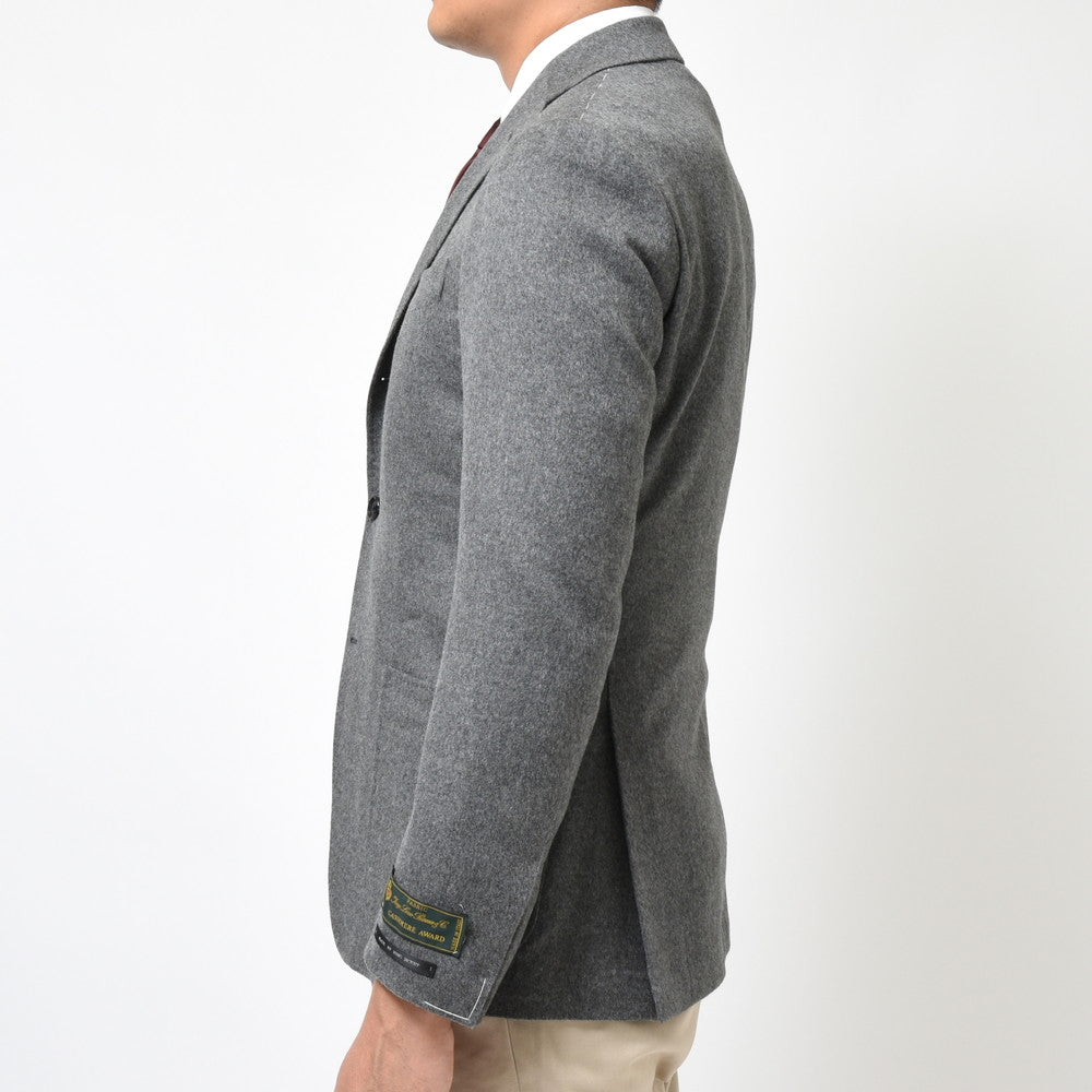guji(グジ) カシミアサキソニーソリッド3Bジャケット (MADE BY RING JACKET / LoroPianaファブリック使用)
