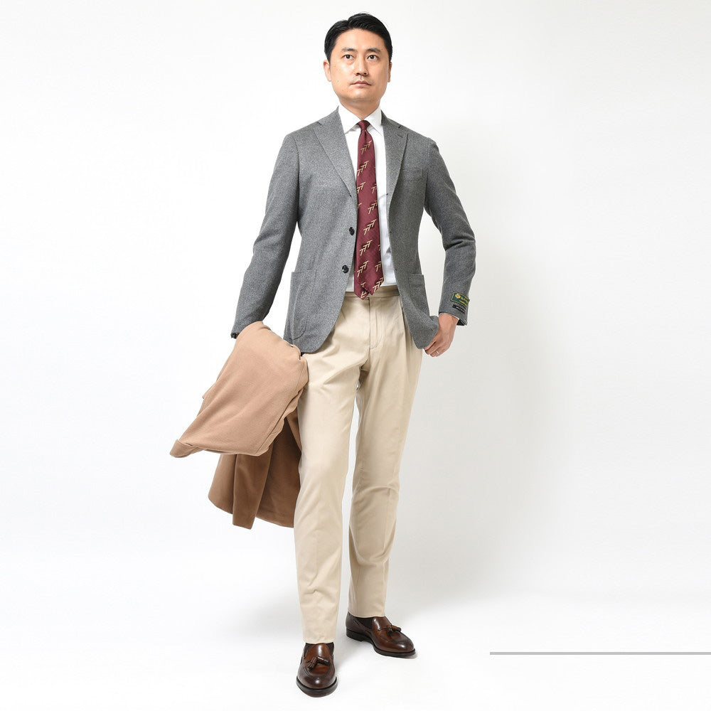 guji(グジ) カシミアサキソニーソリッド3Bジャケット (MADE BY RING JACKET / LoroPianaファブリック使用)